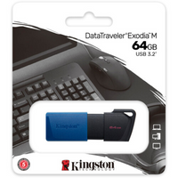 USB 64GB Kingston DataTraveler Exodia M Azul y Negro