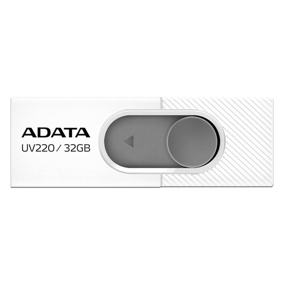 USB 2.0 ADATA 32GB UV220 Blanco y Gris (AUV220-32G-RWHGY)