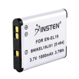 Batería genérica EN-EL19 de 3.7 V y 1000 mAh, recargable y compatible con cámaras Nikon