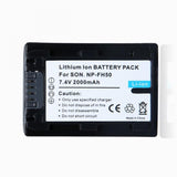 Batería genérica NP-FH50 de ion de litio, 7.4 V y 2000 mAh, compatible con cámaras Sony