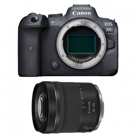 Cámara Canon EOS R6 con lente RF 24-105mm f/4-7.1 IS STM