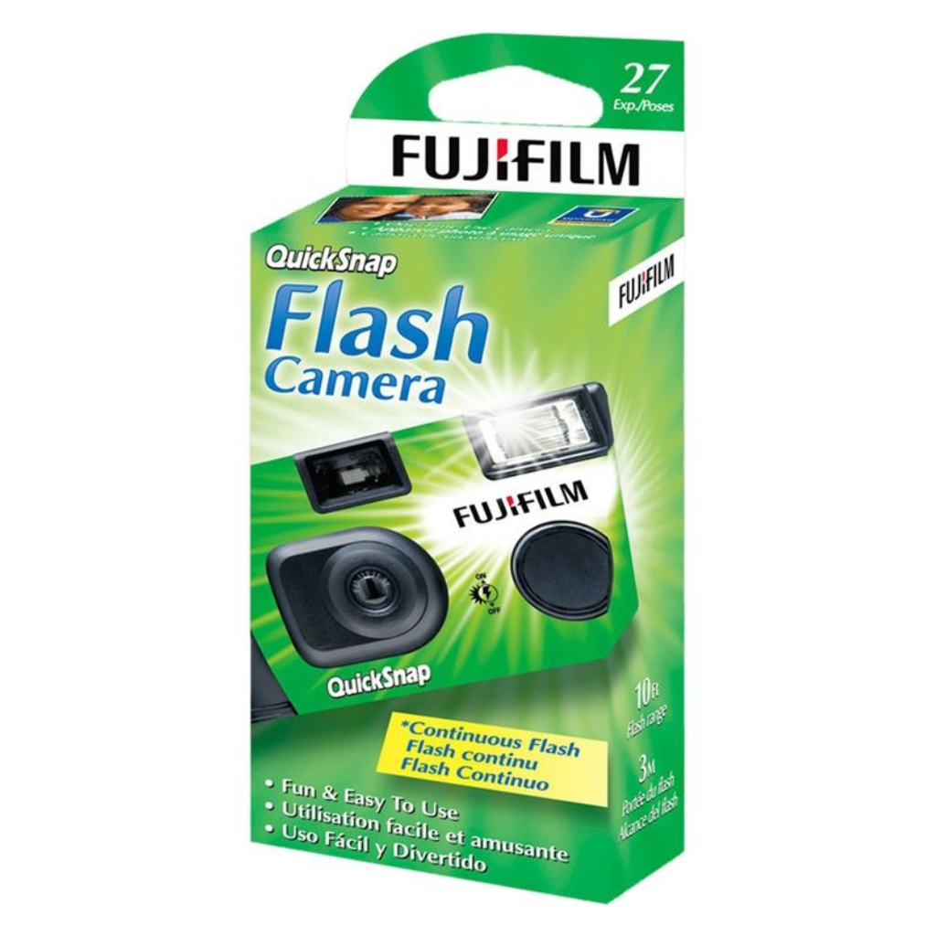 Appareil Photo Jetable Fujifilm QuickSnap - 27 Poses Avec Flash Intégré, Simple D'utilisation, Parfait Pour Les Fêtes