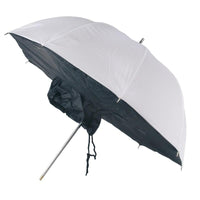 Difusor octagonal DORR de 82 cm tipo sombrilla, con superficie blanca e interior negro para iluminación fotográfica.
