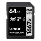 Tarjeta de Memoria SDXC UHS-II 64GB Lexar Professional 1667X V60 U3