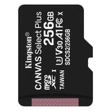 Tarjeta de Memoria Kingston Micro SD 256GB Canvas Select Plus 100MB/s