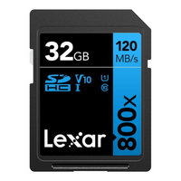 Tarjeta de Memoria Lexar SD 32GB Lexar 800X Clase 10 U1 120MBs
