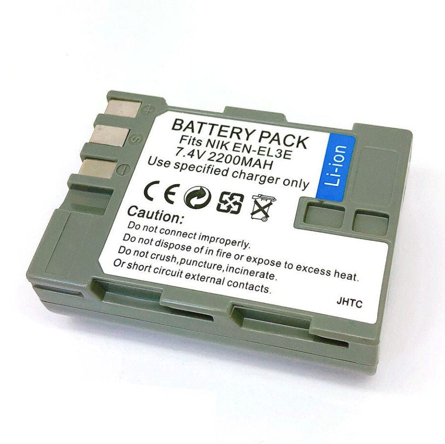 Batería genérica EN-EL3E de ion de litio, 7.4 V y 2200 mAh, compatible con cámaras Nikon
