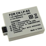 Batería genérica LP-E5 de ion-litio de 7.4 V y 2000 mAh para cámara Canon